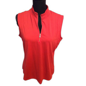 TAIL Red Sleeveless 1/4 Zip Golf Top Women's Size Large L